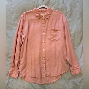 Banana Republic Women’s Linen Blend Pink Button-Down Shirt
